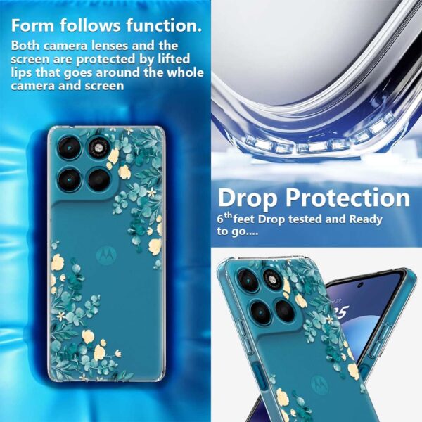Fashionury Back Cover Case Designer Flexible Soft Back Case Cover for Motorola G57 Power 5G -D0153