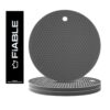 FiABLE Premium Grade Silicone Trivet Mats - High Heat Resistant mats, Non Stick, Non Slip, Scratch Proof | Coasters for Hot Pans | 8mm Extra Thick for Dining and Kitchen - Set of 3 Grey