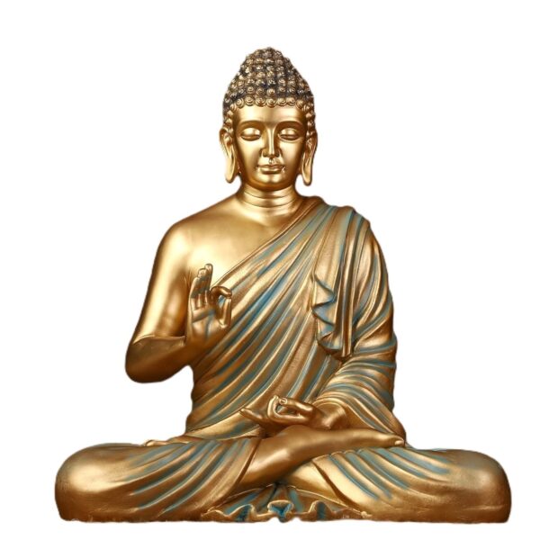 Fibreglass 2 Feet Buddha Statue for Home Decor Big Size Fibreglass 2 Feet Buddha Statue for Home Decor Big Size Idols Living Room Door Entrance Decoration Items Decorative Showpiece, 2Ft Buddha (2 Feet Gold - 2)