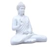 Fibreglass 2 Feet Buddha Statue for Home Decor Big Size Idols Living Room Door Entrance Decoration Items Decorative Showpiece, 2Ft (2 Feet White Glossy)