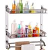 Filox Stainless Steel Multipurpose Bathroom Shelf – 2 Layer Wall Filox Stainless Steel Multipurpose Bathroom Shelf – 2 Layer Wall Mount Rack | Kitchen Shelf, Towel Holder & Bathroom Accessories Organizer