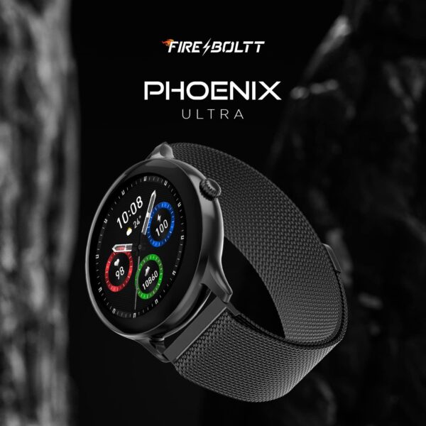 Fire-Boltt Phoenix Ultra Smart Watch 1.39" HD Display, Bluetooth Calling, AI Voice Assistant, 120 Sports Modes, IP67 Waterproof, SpO2 Monitor Smart Watch for Man & Woman - Grey