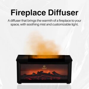 Fireplace-Style Essential Oil Room Diffuser – Decorative Fragrance Machine for Fireplace-Style Essential Oil Room Diffuser – Decorative Fragrance Machine for Home, Living Room & Bedroom Ambience. Water Based and Elegant with 7 Different Light Settings