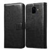 Flip Cover Back Case for Samsung Galaxy A6 | Premium Leather Finish | Inbuilt Pockets & Stand | Flip Cover Back Case for Samsung Galaxy A6 (Black)