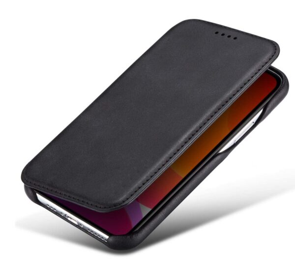Flip Cover Case for Samsung Galaxy F55 5G / M55 5G | Genuine Leather Finish | Magnetic Closer | Inbuilt Card Slot & Stand | Flip Back Cover Case for Samsung Galaxy F55 5G / M55 5G - Black