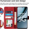 Flip Cover Compatible for Realme Narzo 70X 5G, Realme Narzo N65 5G, Realme 12X 5G, Realme 12 5G, Realme C65 5G, Realme 13 5G flip Cover - Attractiv Red