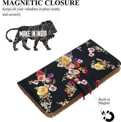 Flip Cover for Compatible Phone Models Redmi A2 Plus/Poco C50 / Poco C51 / Redmi A1 Plus Back Cover Redmi A2 Plus/Poco C50 / Poco C51 / Redmi A1 Plus Girls Styles Rose Black