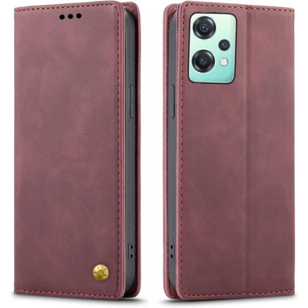 Flip Cover for OnePlus Nord CE 2 Lite Mobile Phone Flip Cover for OnePlus Nord CE 2 Lite Mobile Phone | Business Professional Case | Premium Leather Finish Back Cover | Foldable Stand | Wallet Card Slots | Top Trending (Wine Color)
