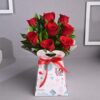 FlowerAura Premium Fresh Live Flower Bouquet of 8 Red Roses FlowerAura Premium Fresh Live Flower Bouquet of 8 Red Roses In FA Love Box Gift For Birthday | Anniversary | Love | Home Decor | Mothers Day Gift For Mom (Same Day Delivery)
