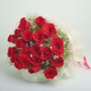 FlowerAura Premium Fresh Live Flower Bouquet of Enchanting 20 Red FlowerAura Premium Fresh Live Flower Bouquet of Enchanting 20 Red Roses In Non Woven Paper Gift For Birthday | Anniversary | Love | Home Decor | Mothers Day Gift For Mom (Same Day Delivery)