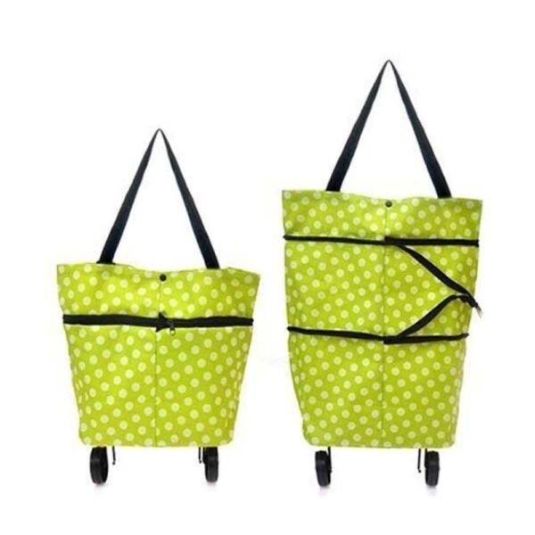 Foldable Grocery Shopping Bag with Wheels, Expandable Trolley Bag for Foldable Grocery Shopping Bag with Wheels, Expandable Trolley Bag for Kitchen & Market, Portable Handbag with Collapsible Rolling Wheels. (Pack of 1)