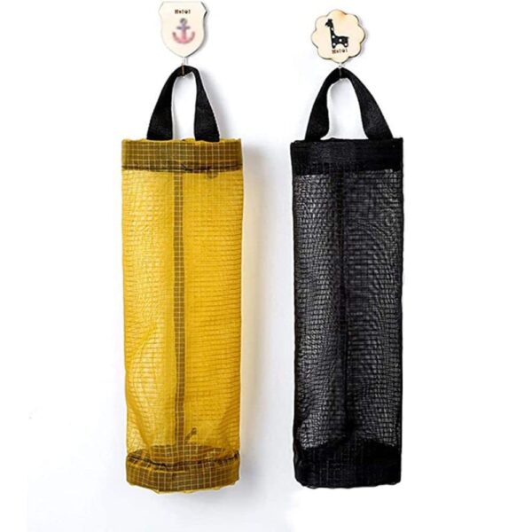 FreshDcart FDCA557 Plastic Bag Holder Foldable Breathable Hanging Trash Bags Organizer for grocery bags garbage bags for Home and Kitchen (Multicolor,Pack of 2)