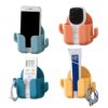 FreshDcart Mobile Holder for Home – Self-Adhesive Phone Charging Holder FreshDcart Mobile Holder for Home – Self-Adhesive Phone Charging Holder with Dual Hooks, Ideal for Bathroom, Kitchen, Bedroom, Office – Reusable ABS Build, Pack of 4 (Random Color)