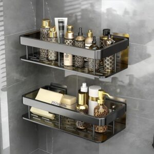 Fulminare Self Adhesive Bathroom Shelf for Wall Shelf Organizer Wall Fulminare Self Adhesive Bathroom Shelf for Wall Shelf Organizer Wall Mounted Bathroom Shelves Rack Holder Stand for Bathroom Accessories Organiser Without Dril (Pawn)