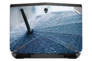 GADGETS WRAP Printed Vinyl Top Only Skin Sticker Decal for GADGETS WRAP Printed Vinyl Top Only Skin Sticker Decal for Alienware 17 inch - Umbrella Rain Drops