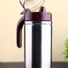 GANESH Multipurpose Stainless Steel Handy Oil Pourer, Food Grade Plastic Olive Oil, Vinegar Dispenser, Dust and Leak Proof Jar, Multicolour (1000 ML)