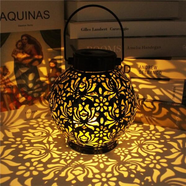GIGAWATTS GW-513 LED Solar Lanterns with 2V Panel 300mAh Ni-MH GIGAWATTS GW-513 LED Solar Lanterns with 2V Panel 300mAh Ni-MH Battery Outdoor Hanging Decorative Hollowed-Out Flower Design Lights for Garden Yard Patio Tabletop (Pack of 1, Warm White)