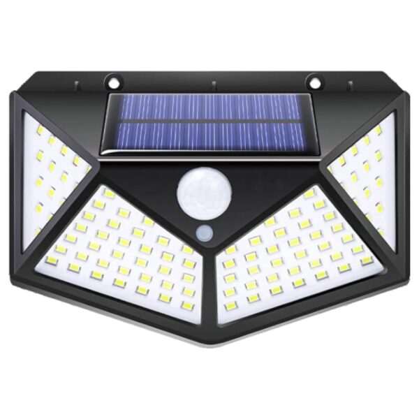 GIGAWATTS GW-601 100 LED Solar Wall Light with 5.5V Panel GIGAWATTS GW-601 100 LED Solar Wall Light with 5.5V Panel BIS Approved 800mAh Battery 120° Wide Angle Wireless Motion Sensor IP65 Rated Security Lamp for Yard Fence Decor (Pack of 1, Cool White)