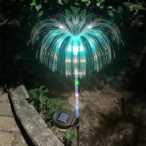 GIGAWATTS GW-903 Solar Jellyfish Garden Light 600mAh Battery BIS Approved Fibre Optic Fountain LED IP65 Waterproof Outdoor Lamp with 2V Panel for Backyards Pathways (1Pc, Multicolor)