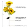 GIGAWATTS GW-918 30 LED Solar Flower Lights for Garden | 3 Sunflower Solar Light with 600mAh Battery, BIS Approved, IP65 Waterproof Outdoor Garden Pathway Decoration (Pack of 1, Warm White)