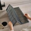 GLOWICK Over Sink Foldable Dish Rack – Roll-up Multipurpose Kitchen Drying Mat For Utensils, Plates, And Veggies – Strong Plastic With Grips – Easy To Clean, Store And Use In Any Modern Kitchen (1Pcs)
