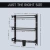 GLOXY Premium Bathroom Shelf Rack - Black Matte Finish 4in1 Stainless Steel Wall Mount Bathroom Soap Rack with Toothbrush Holder - Bathroom Fittings Accessories Set with Multipurpose Hooks