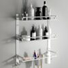 GLOXY Premium Chrome Finish Bathroom Stainless Steel Organizer with Soap GLOXY Premium Chrome Finish Bathroom Stainless Steel Organizer with Soap Holder, Liquid Soap Dispenser and Toothbrush Holder - 6 in 1 Bathroom Rack Shelf for Home, Office, Hotels & Restaurants