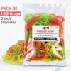 GLUN® 2 Inch Multicolour Rubber Band 150 Gram Pack, Fluorescent Multicolor, Strong & Stretchable for Home, Office & Kitchen Use