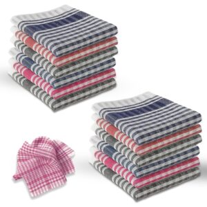 GLUN® Pack of 12 Cotton Kitchen Cloth Napkins & Duster GLUN® Pack of 12 Cotton Kitchen Cloth Napkins & Duster | Multipurpose Cleaning Cloth for Fridge, Table, Kitchen Platform & Roti | Highly Absorbent | 17 x 17 Inches | Multicolor
