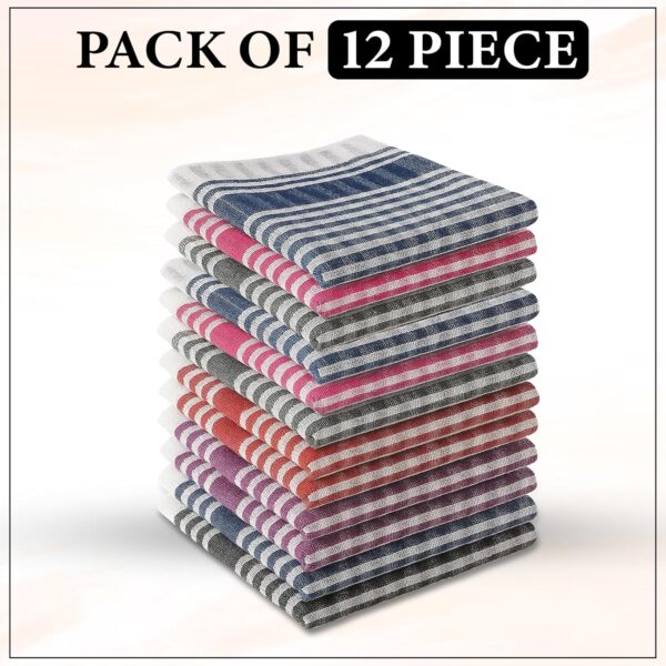 GLUN®-Pack-of-12-Cotton-Kitchen-Cloth-Napkins-Duster-Multipurpose-Cleaning-Cloth-for-Fridge-Table-Kitchen-Platform-Roti-Highly-Absorbent-17-x-17-Inches-Multicolor.jpg GLUN® Pack of 12 Cotton Kitchen Cloth Napkins & Duster | Multipurpose Cleaning Cloth for Fridge, Table, Kitchen Platform & Roti | Highly Absorbent | 17 x 17 Inches | Multicolor