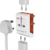 GM 3012 3-Pin Universal Multi Plug Fast Charging Travel Adapter GM 3012 3-Pin Universal Multi Plug Fast Charging Travel Adapter | All-in-1 Worldwide Travel Adapter | Surge Protector | LED Indicator | Compact Design | Supports 150+ Countries | Safety Shutter