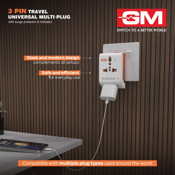 GM-3012-3-Pin-Universal-Multi-Plug-Fast-Charging-Travel-Adapter-All-in-1-Worldwide-Travel-Adapter-Surge-Protector-LED-Indicator-Compact-Design-Supports-150-Countries-Safety-Shutter.jpg GM 3012 3-Pin Universal Multi Plug Fast Charging Travel Adapter | All-in-1 Worldwide Travel Adapter | Surge Protector | LED Indicator | Compact Design | Supports 150+ Countries | Safety Shutter