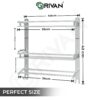 GRIVAN Multipurpose Stainless Steel Double Layer Shelf with Towel Rod I Multipurpose Wall Mount Bath Shelf Organizer l Bathroom Shelf and Rack I Bathroom Accessories - Chrome Finish, Silver