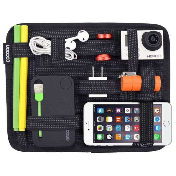 GTC® Elasticity Grid-It Organizer Receiver Plate Bladder Bag with Small GTC® Elasticity Grid-It Organizer Receiver Plate Bladder Bag with Small Gadgets Holder Travel Digital Electronic Accessories and Cosmetic Arrangement Pouches Tool Pad Sun Visor Organizer (G 056)