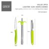 Ganesh Stainless Steel Gas Lighter with Knife & Peeler for Kitchen Use Restaurants Metal Gas Stove Lighter Regular Size Easy Grip, 3-Piece, Colour May Vary Colour