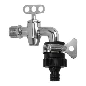 Garbnoire Heavy Duty Hose Pipe Fitting Standard Size 1/2 Inch Garbnoire Heavy Duty Hose Pipe Fitting Standard Size 1/2 Inch Tap Connector for Garden Water Pipe & Car, Bike Washing Accessories | Universal Adjustable Adapter Suitable Connecting Hose Pipe (Black)
