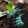 Garden Art Multipurpose Gloves | Cut-Resistant Gloves, Rubber Coated, Comfortable For Wood Working, Construction Work, Electric Welding and Other Activites GGWPN2H (2 Hand Claws Blue)