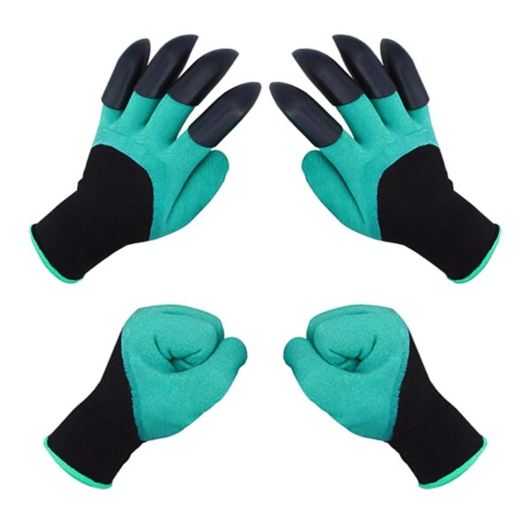 Garden Gloves With Claws 2 Pairs for Weeding Seeding Yard Garden Gloves With Claws 2 Pairs for Weeding Seeding Yard Fingertips Claw Gloves Lightweight to Cultivate Transplant Plant Green