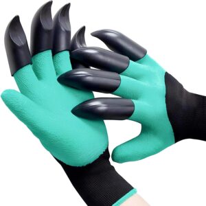 Garden Gloves with Claws, Breathable Gardening Work Gloves for Digging, Garden Gloves with Claws, Breathable Gardening Work Gloves for Digging, Claw Gardening Gloves for Planting, Puncture Resistant Garden Gloves Best Gifts for Gardeners Women Men(1 Blue).