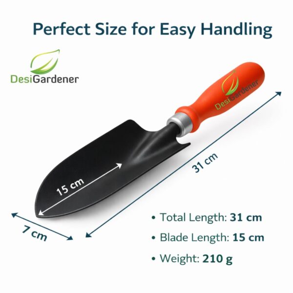 Garden Trowel - 1 PC (Red Handle, Metal Blade) | Gardening Tools for Home Garden | Durable and Sturdy Rust-Free Shovel for Garden | Premium Gardening Accessories