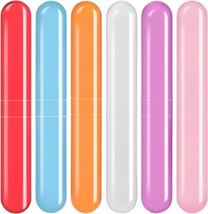 Garth Toothbrush Holder 6 Pc - Plastic Anti-Bacterial Travel Protectors Garth Toothbrush Holder 6 Pc - Plastic Anti-Bacterial Travel Protectors for Oral Care - Portable Brush Holder for Bathroom Wall, Trip & Travel - Multicolor Toothbrush Case Box & Cover Container Set