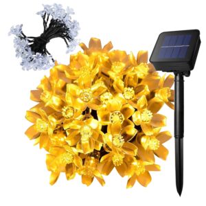 Gigawatts 30 LED Solar Cherry Blossom String Light | Solar Garden Light, Outdoor Decorative Flower Lights for Home, Garden, Yard, Patio, Driveway Décor (Pack of 1, Warm White)