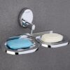 Gloxy Premium Double Soap Holder - Stainless Steel Oval Shape Wall Mount Dual Soap Dish - Rust Free Soap Stand/Soap Tray/Soap Rack for Bathroom & Kitchen Fittings Accessories