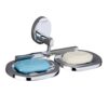 Gloxy Premium Double Soap Holder - Stainless Steel Oval Shape Wall Mount Dual Soap Dish - Rust Free Soap Stand/Soap Tray/Soap Rack for Bathroom & Kitchen Fittings Accessories