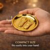 Gold-Color-Charan-Paduka-for-Pooja-Decorative-Vishnu-Charan-Paduka-with-Plate-7-3-cm-Auspicious-Puja-Item-for-Mandir-Diwali-Gifting-Set-of-2.jpg Gold Color Charan Paduka for Pooja | Decorative Vishnu Charan Paduka with Plate | 7 * 3 cm Auspicious Puja Item for Mandir, Diwali & Gifting Set of 2