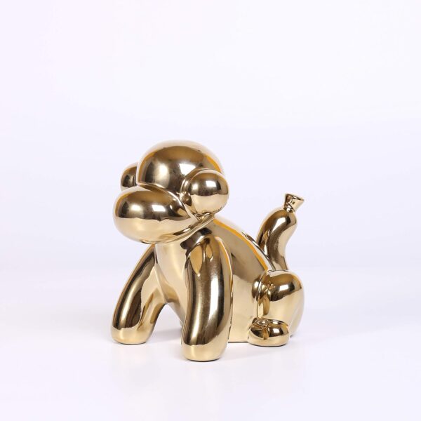Gold Home Décor Balloon Figurine Accent, Small Ceramic Animal Statue Gold Home Décor Balloon Figurine Accent, Small Ceramic Animal Statue Handmade Sculpture Ornament (Monkey)