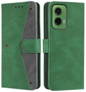 GoldKart Flip Back Cover Case for Motorola G35 5G | GoldKart Flip Back Cover Case for Motorola G35 5G | Dual-Color Leather Finish | Inbuilt Stand & Pockets | Flip Cover for Motorola Moto G35 5G (Faux Leather, Green)