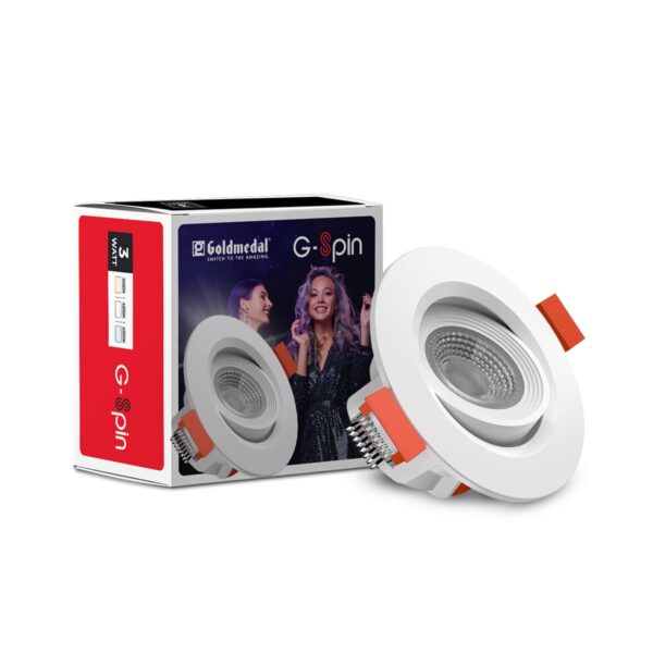 Goldmedal G-Spin Mini 3W LED Round Spot Light Concealed Junction Goldmedal G-Spin Mini 3W LED Round Spot Light Concealed Junction Box | Suitable for Home, Office, Restaurant, Shop|High Lumen|Cut Out Size – Ø2.16 | Warm White (3000K)