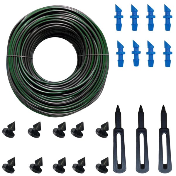 Grassland™ 4mm Micro Tube Feeder line Pipe (30meter) Pin Connectors Grassland™ 4mm Micro Tube Feeder line Pipe (30meter) Pin Connectors (120 Pcs) Punch Tool (1) Dummy stoper (100) Drip Irrigation Kits Accessories lateral Fitting