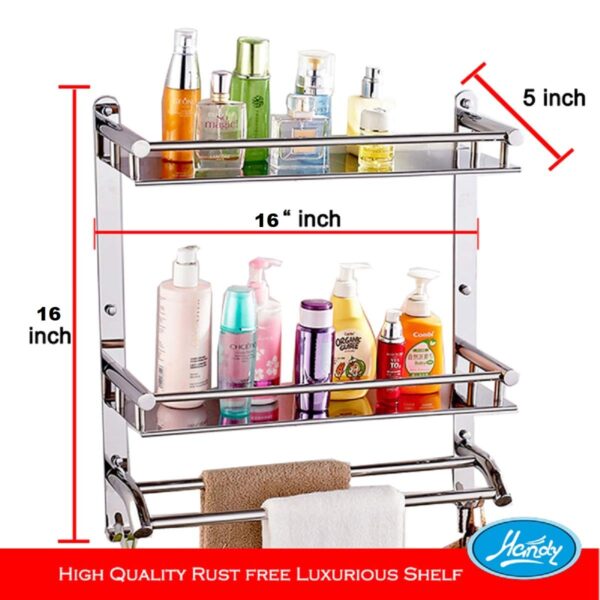 HANDY-Self-Adhasive-Bathroom-Accessories-Set-Stainless-Steel-3-Layer-Bathroom-Shelf-Towel-Holder-Multipurpose-Wall-Mount-No-Drill-Bathroom-Organiser-Towel-Racks-with-Hook-16x5x17-inch.jpg HANDY Self Adhasive Bathroom Accessories Set Stainless Steel 3 Layer Bathroom Shelf | Towel Holder Multipurpose Wall Mount | No-Drill Bathroom Organiser Towel Racks with Hook (16x5x17 inch)